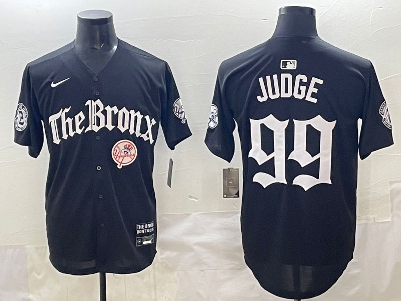 Men 2025 New York Yankees 99 Judge Black Five generations Joint Name Nike MLB Jersey style 40